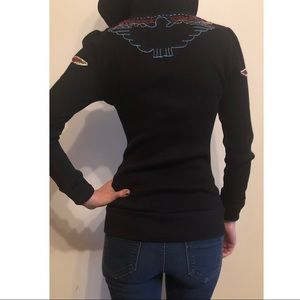 Beaded Free People zip-up sweatshirt